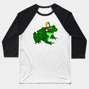 Funny Frog Listening To Music Baseball T-Shirt